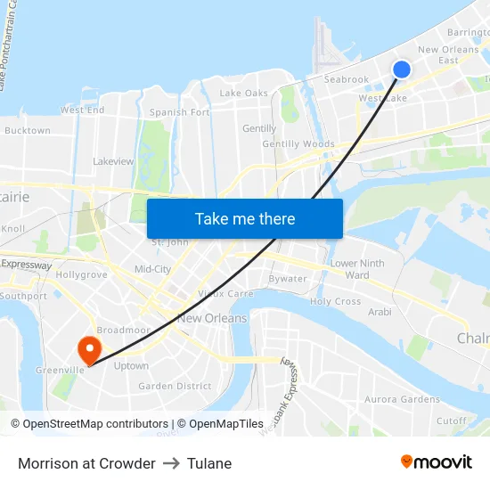 Morrison at Crowder to Tulane map