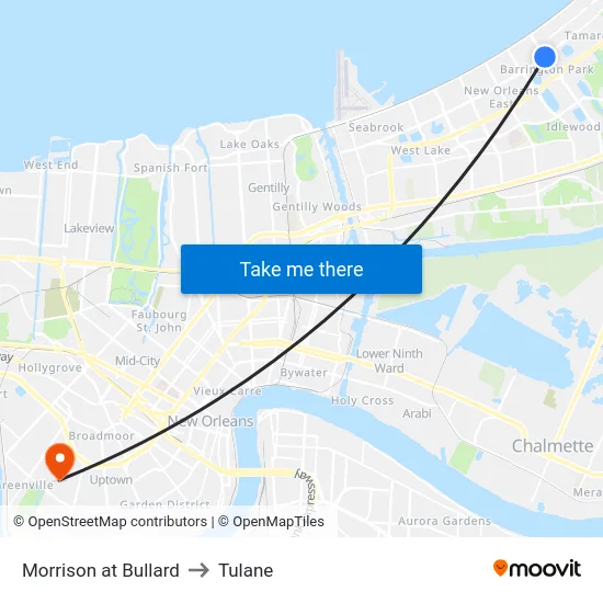 Morrison at Bullard to Tulane map