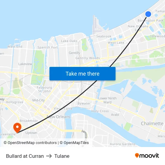 Bullard at Curran to Tulane map