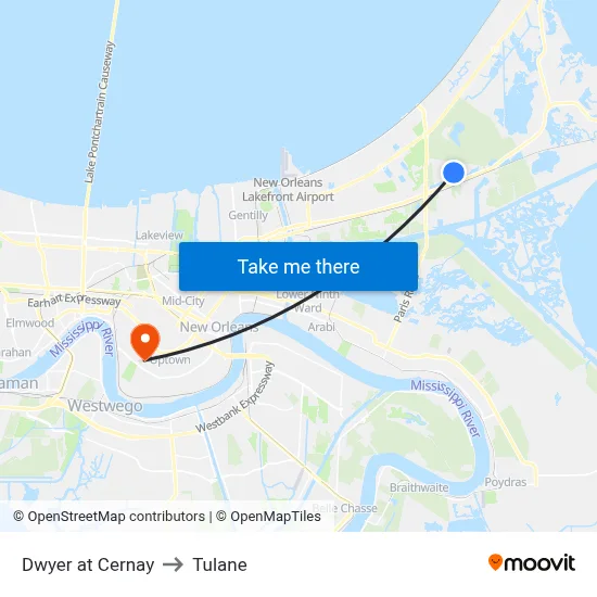 Dwyer at Cernay to Tulane map
