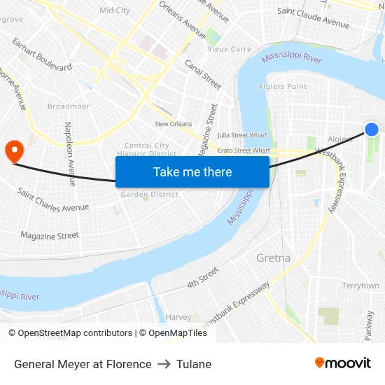 General Meyer at Florence to Tulane map