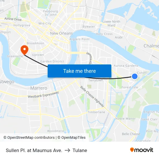 Sullen Pl. at Maumus Ave. to Tulane map