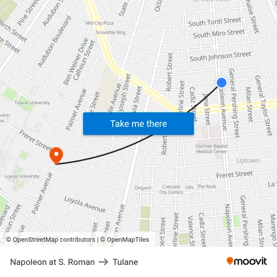 Napoleon at S. Roman to Tulane map