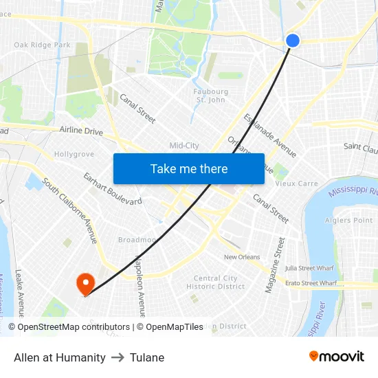 Allen at Humanity to Tulane map