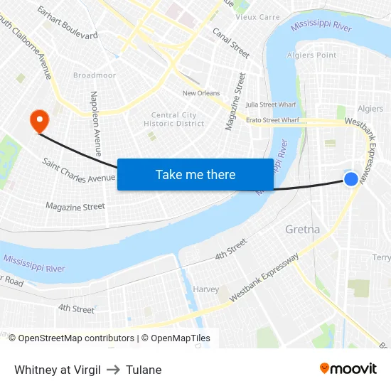 Whitney at Virgil to Tulane map