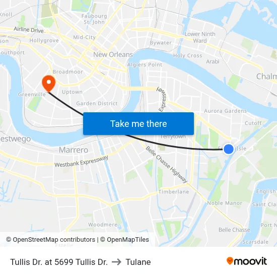 Tullis Dr. at 5699 Tullis Dr. to Tulane map