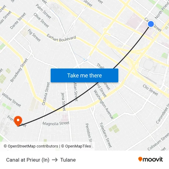 Canal at Prieur (In) to Tulane map