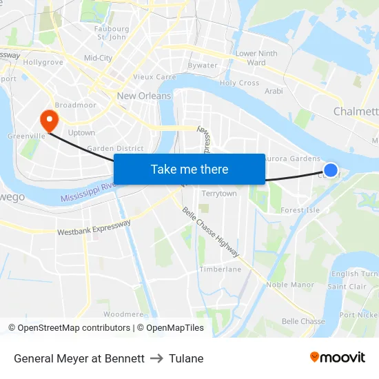 General Meyer at Bennett to Tulane map