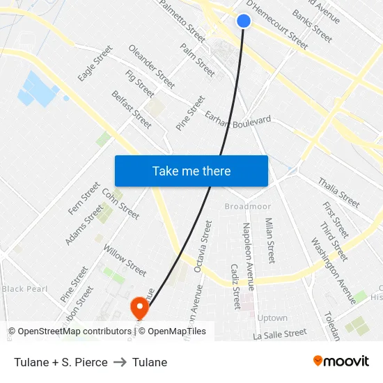 Tulane + S. Pierce to Tulane map