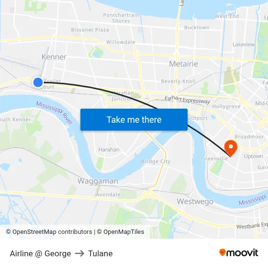 Airline @ George to Tulane map