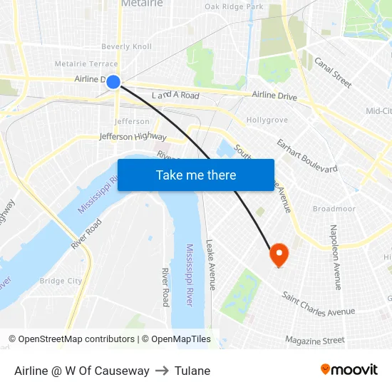 Airline @ W Of Causeway to Tulane map