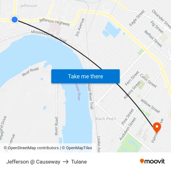 Jefferson @ Causeway to Tulane map