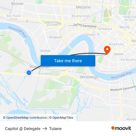 Capitol @ Delegate to Tulane map