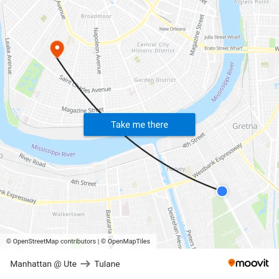 Manhattan @ Ute to Tulane map