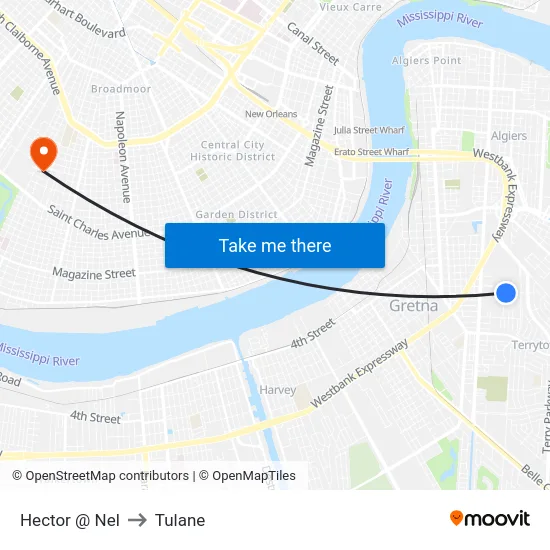 Hector @ Nel to Tulane map