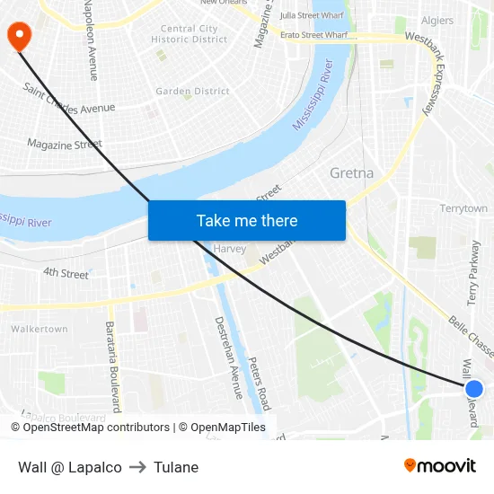 Wall @ Lapalco to Tulane map