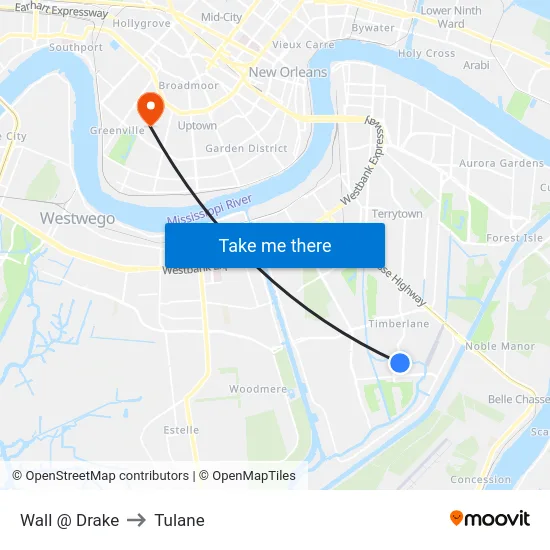 Wall @ Drake to Tulane map