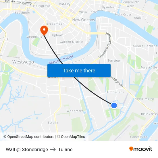 Wall @ Stonebridge to Tulane map