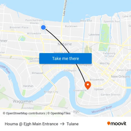 Houma @ Ejgh Main Entrance to Tulane map