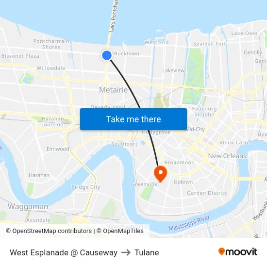 West Esplanade @ Causeway to Tulane map
