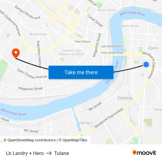 Lb Landry + Hero to Tulane map