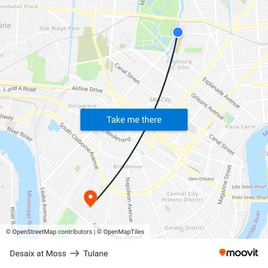Desaix at Moss to Tulane map