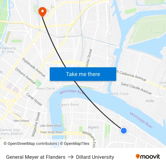General Meyer at Flanders to Dillard University map