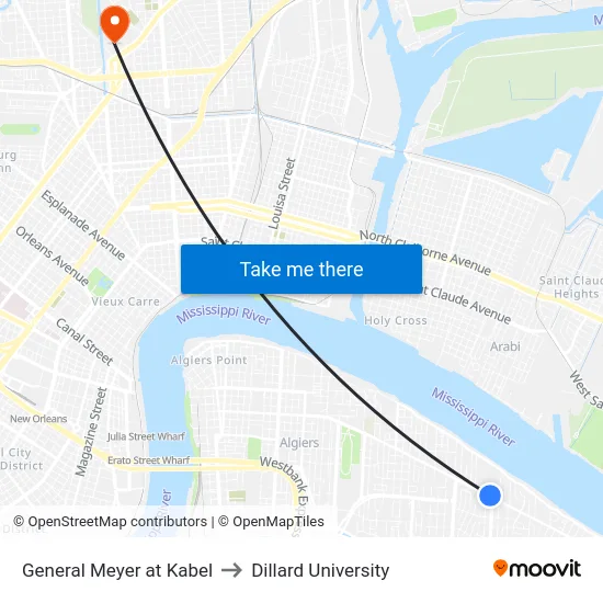 General Meyer at Kabel to Dillard University map