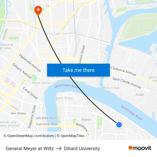 General Meyer at Wiltz to Dillard University map
