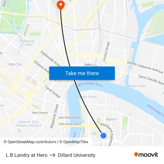 L B Landry at Hero to Dillard University map