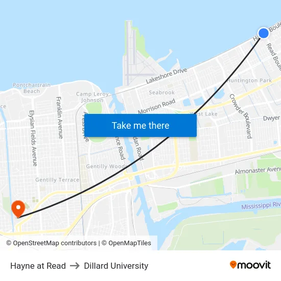 Hayne at Read to Dillard University map