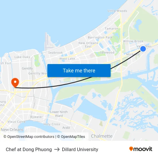 Chef at Dong Phuong to Dillard University map