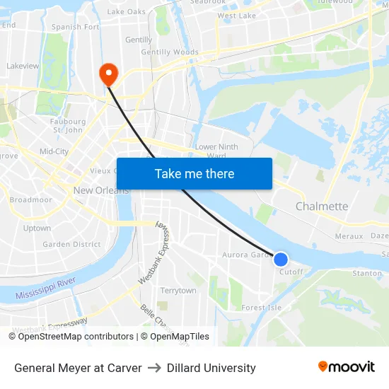 General Meyer at Carver to Dillard University map