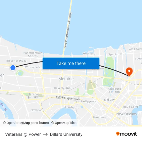 Veterans @ Power to Dillard University map