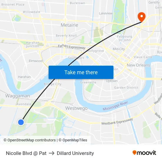 Nicolle Blvd @ Pat to Dillard University map
