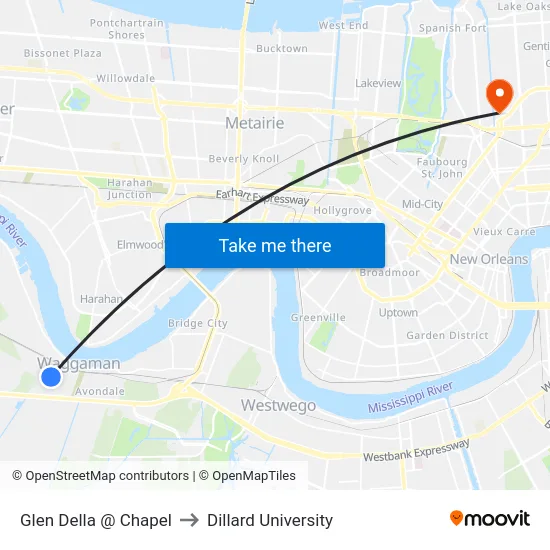 Glen Della @ Chapel to Dillard University map