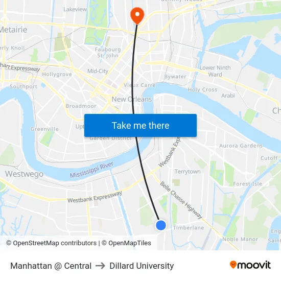 Manhattan @ Central to Dillard University map