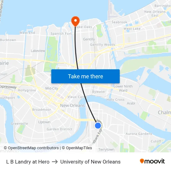 L B Landry at Hero to University of New Orleans map