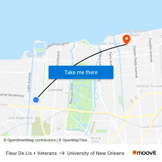 Fleur De Lis + Veterans to University of New Orleans map