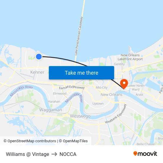 Williams @ Vintage to NOCCA map