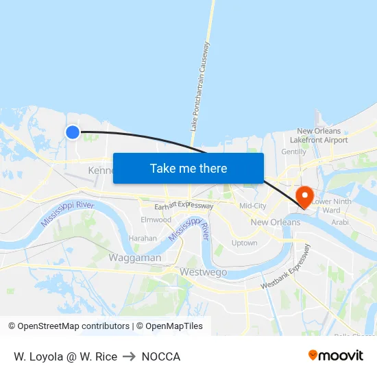W. Loyola @ W. Rice to NOCCA map