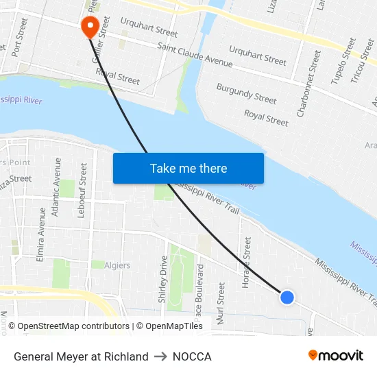 General Meyer at Richland to NOCCA map