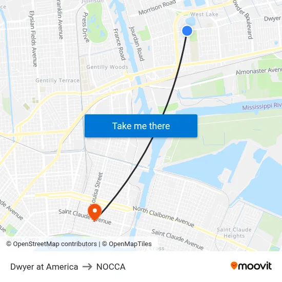 Dwyer at America to NOCCA map