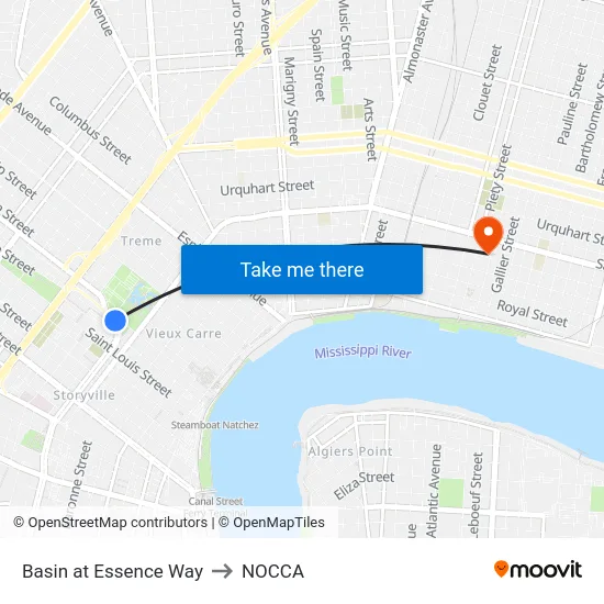 Basin at Essence Way to NOCCA map