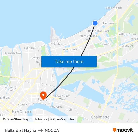 Bullard at Hayne to NOCCA map