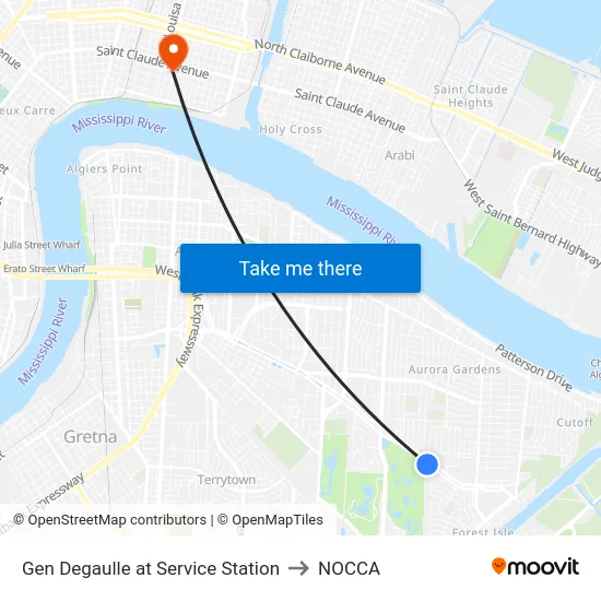 Gen Degaulle at Service Station to NOCCA map