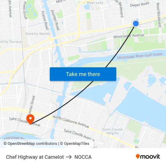 Chef Highway at Camelot to NOCCA map