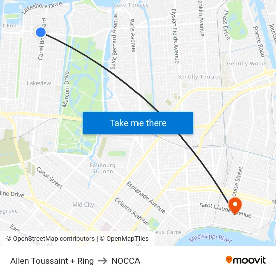 Allen Toussaint + Ring to NOCCA map