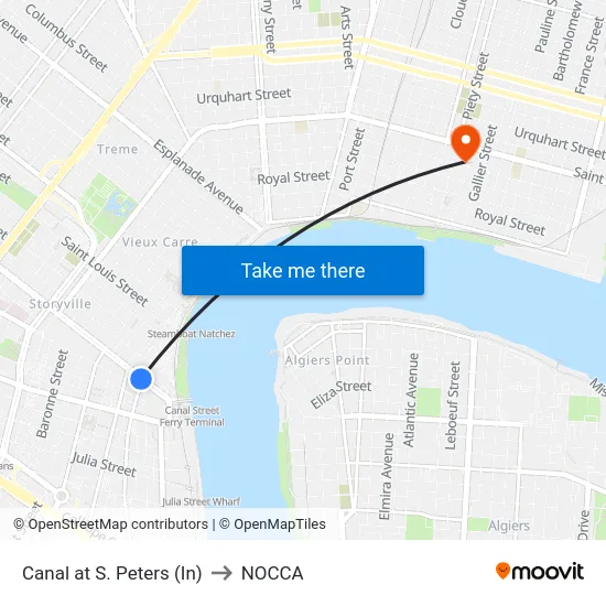 Canal at S. Peters (In) to NOCCA map