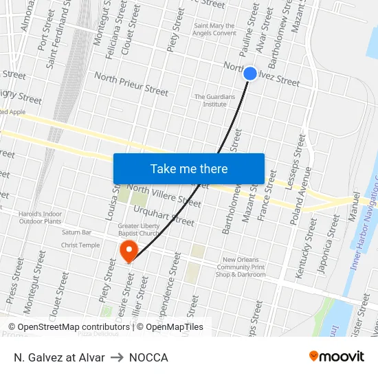 N. Galvez at Alvar to NOCCA map